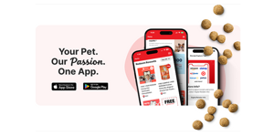 Phone screens display exclusive content found within the myPurina app with text: Your Pet. Our Passion. One App.