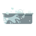 caja de arena con agua