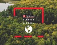 Forest view with Purina Cares Here overlay