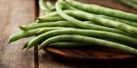 plate of fresh, green beans