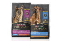 Pro Plan Large Breed Dog Food packages.