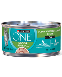 Purina ONE® Indoor + Hairball Ocean Whitefish & Rice Recipe Wet Cat Food