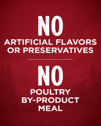 No artificial flavors or preservatives. No poultry by-product meal.