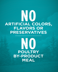 no artificial colors flavors or preservatives, no poultry by-product meal