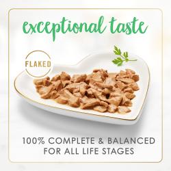 Exceptional taste. Flaked. 100% complete & balanced for adult cats.