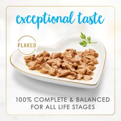 Exceptional taste. Flaked. 100% complete & balanced for adult cats.