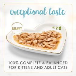 Exceptional taste. Gravy. 100% complete & balanced for adult cats.