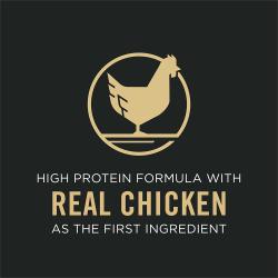 Fórmula rica en proteínas con carne real de pollo como ingrediente principal
