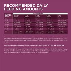 Purina ONE +Plus Healthy Puppy Formula Dry Dog Food feeding chart