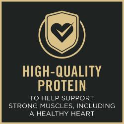 Dog food package label highlighting 'High Quality Protein'