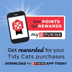 Get rewarded for your Tidy Cats purchases. Download myPurina App today