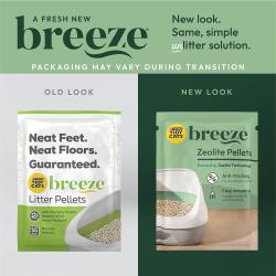 New look for Tidy Cats Breeze Zeolite Pellets Refill. Packaging may vary during transition.
