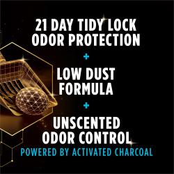 An infographic about how Tidy Cats Performance Plus Power Clump Unscented Multi Cat Litter neutralizes odors and is low dust.