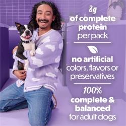 8g of complete protein per pack. No artificial colors, flavors or preservatives. 100% complete and balanced for adult dogs