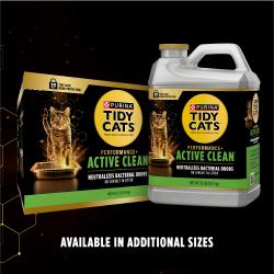 Two different Tidy Cats Performance Plus Active Clean Scented Clumping Multi Cat Litter sizes.