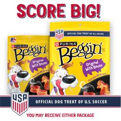 2 bags of Beggin', one with the official U.S. Soccer logo and one without.