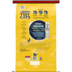 Parte trasera del paquete de arena no aglomerante con absorción de olores para gatos Tidy Cats