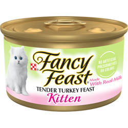 Fancy Feast Kitten Classic Paté Tender Turkey Feast Wet Kitten Food front of pack