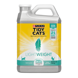 Parte delantera del paquete de arena ligera sin perfume para gatos Tidy Cats Free & Clean