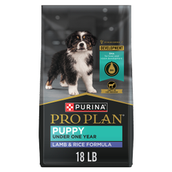 18 lb. bag of Purina Pro Plan Puppy lamb and rice dry dog food