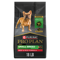 Bolsa de 18 libras de Purina Pro Plan Small Breed Shredded Blend carne de res y arroz alimento seco para perros