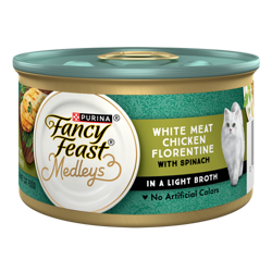 Fancy Feast Medleys White Meat Chicken Florentine With Spinach in a Light Broth