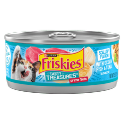 Friskies Tasty Treasures con pescado del océano y atún en salsa