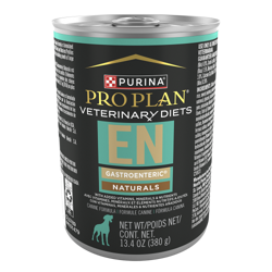 A 13.4 ounce can of Purina Pro Plan Veterinary Diets EN Gastroenteric wet dog food.