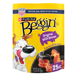 U.S. Soccer official Beggin' Dog Treats Original With Bacon 25oz bag.