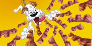 cartoon Hamlet surrounded by beggin’ strips