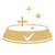 Dog food bowl with probiotic icon.