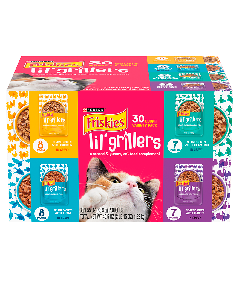 Friskies Lil Grillers Cat Food Topper 30Ct Variety Pack Purina US