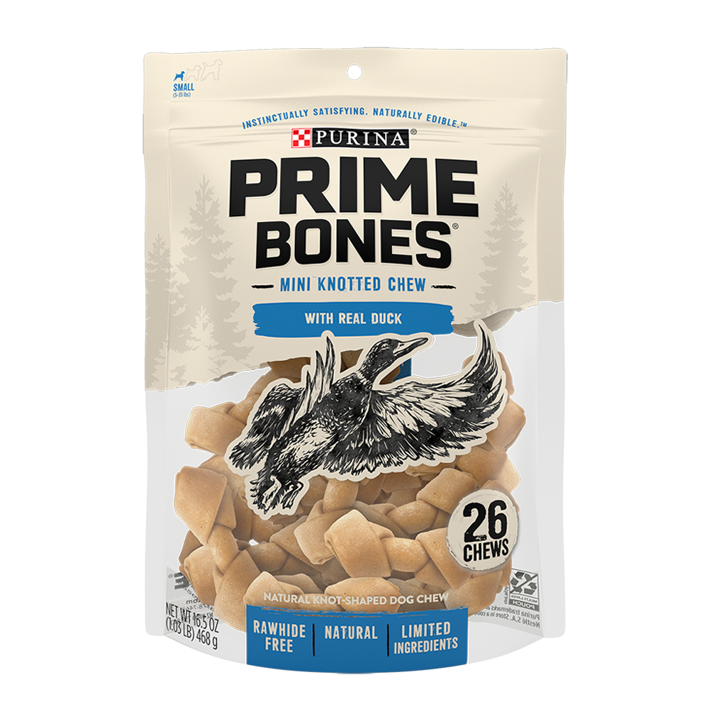 Prime Bones Mini Knotted Dog Chews with Real Duck | Purina