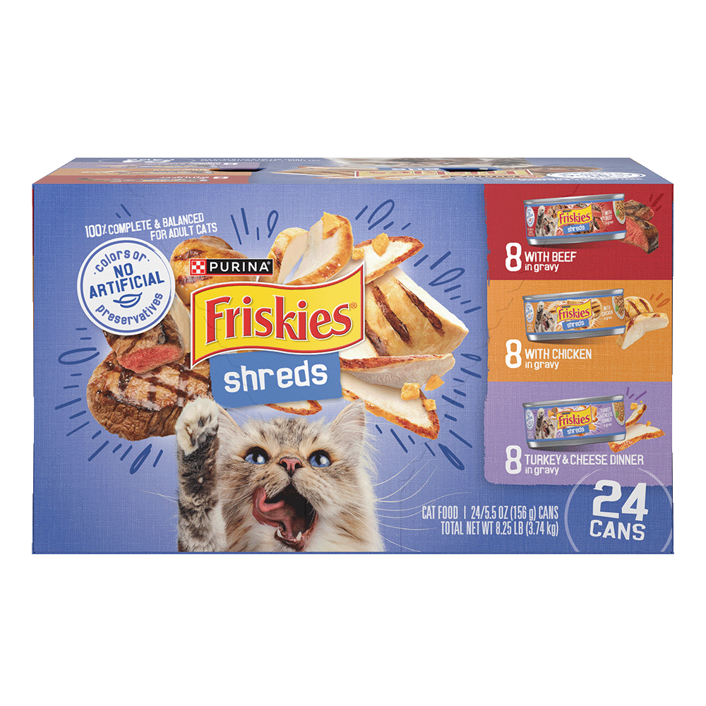 Friskies Shreds Wet Cat Food Variety Pack 24Ct Purina US