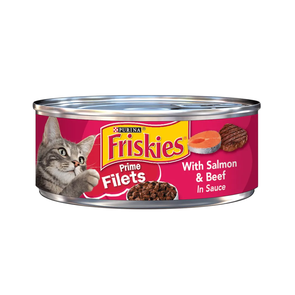 Friskies Prime Filets With Salmon & Beef In Sauce Wet Cat Food